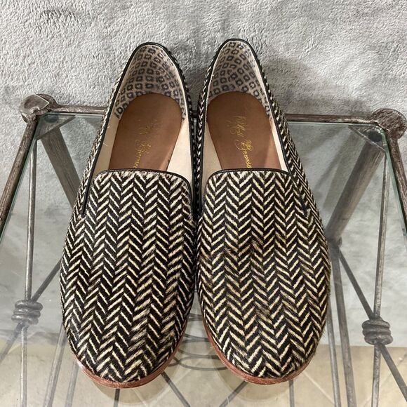 Matt Bernson Calf Hair Herringbone Flats Shoes Women's Size 8 Brown/Black - Picture 3 of 16